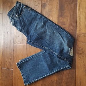 Silver Jeans Co. Bleecker Mid Rise Skinny Bootcut Distressed Jeans Size 28x31